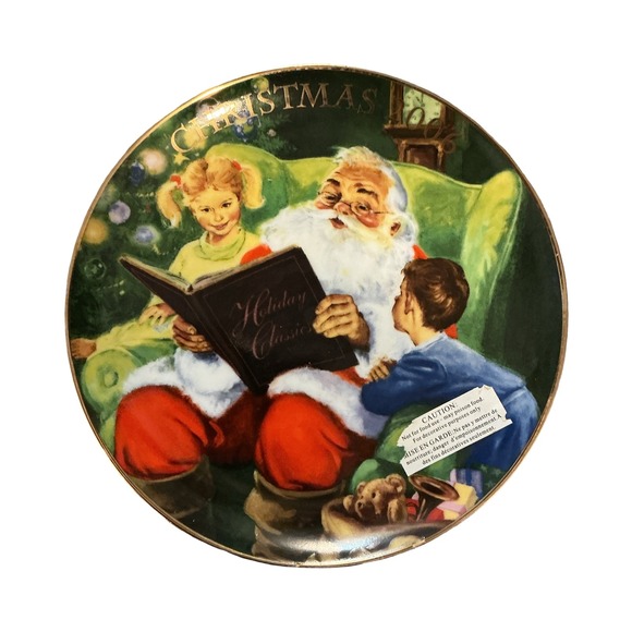 Avon Storytime with Santa 2006 Collectible Plate Hal Frenck 22K Gold Trim 8 inch - Picture 6 of 6